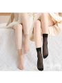 Invisible Flesh-Colored Ultra-Thin Models Wear-Resistant Anti-hooking Transparent Crystal Silk Socks (5 Pair）