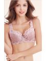 Lace-up Bra With Side Gathering And Large Cup Underwire Bra