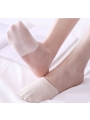 Summer Thin Half Socks Forefoot Shallow Invisible Non-slip High Heels Socks Slipper Socks (4 Pairs）