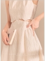 Cubic Jacquard Waist Cutout Sleeveless Dress