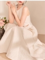 Cubic Jacquard Waist Cutout Sleeveless Dress
