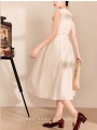 Cubic Jacquard Waist Cutout Sleeveless Dress