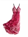 Bohemian Mulberry Silk Printed Long Halter Beach Skirt