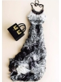 Small Beads Decorated Halter Mulberry Silk High-Waisted Long Dress