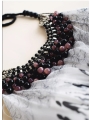 Small Beads Decorated Halter Mulberry Silk High-Waisted Long Dress