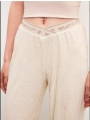 Loose Outer Wear Water Wave Patterned Belly Support Maternity Straight Leg Pants