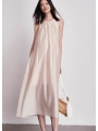 Maternity Silky Textured Loose A Hem Tank Dress