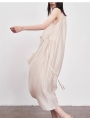 Maternity Silky Textured Loose A Hem Tank Dress