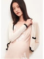 Maternity Knitted Cardigan,Loose Little Fragrance,Long Sleeve Air Conditioner Shirt
