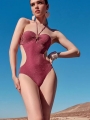 Dragon Fruit Neck Wrap Skirt Suit One-piece Swimsuit