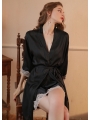 Lace-Trimmed Camisole, Crossover Backless, Side Split, Pajama Set