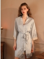Lace-Trimmed Camisole, Crossover Backless, Side Split, Pajama Set