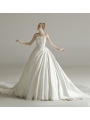 Satin Trailing Slim One Shoulder Simple Wedding Dresses（Trailing Section）