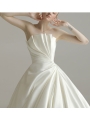 Satin Trailing Slim One Shoulder Simple Wedding Dresses（Trailing Section）