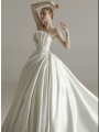 Satin Trailing Slim One Shoulder Simple Wedding Dresses（Trailing Section）