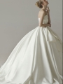 Strapless Simple Button Embellished Bridal Wedding Dresses（floor-length wedding dress）