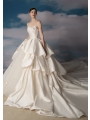 Elegant Silk , Lace Bridal Gowns with Ruffles ,Fluffy Wedding Dresses