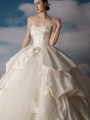 Elegant Silk , Lace Bridal Gowns with Ruffles ,Fluffy Wedding Dresses