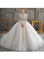 Palace Long Sleeve Trailing Wedding Dresses,Sexy V-Neck Party Dresses