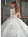 Palace Long Sleeve Trailing Wedding Dresses,Sexy V-Neck Party Dresses