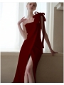 Light Luxury One Shoulder Split Long Gown Dresses