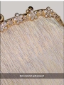 Gold Jacquard Pearl Handbag