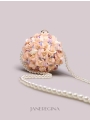 Pink Three-Dimensional Flower Bag,Small Round Ball Bag, High-Class Feeling Mini Circle Handbag