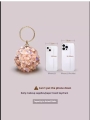 Pink Three-Dimensional Flower Bag,Small Round Ball Bag, High-Class Feeling Mini Circle Handbag