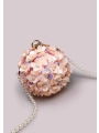 Pink Three-Dimensional Flower Bag,Small Round Ball Bag, High-Class Feeling Mini Circle Handbag