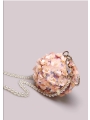 Pink Three-Dimensional Flower Bag,Small Round Ball Bag, High-Class Feeling Mini Circle Handbag