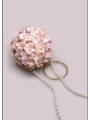Pink Three-Dimensional Flower Bag,Small Round Ball Bag, High-Class Feeling Mini Circle Handbag
