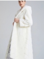 Pure White Mink Fur Coat for Women, Long Style with Hood, Imported Full Vison