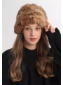 Real Rabbit Fur Woolly Hat, Warm Winter Ear Protection Fur Knitted Fisherman Hat