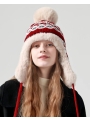 Ethnic Style Knitted Woolen Hat, Fluffy And Thickened For Warmth, Perfect For Cycling With Ear Protectors And Cold Resistance