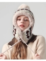 Ethnic Style Knitted Woolen Hat, Fluffy And Thickened For Warmth, Perfect For Cycling With Ear Protectors And Cold Resistance