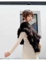Triangular Shawl With Lotus Leaves And Sable Fur
