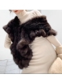Triangular Shawl With Lotus Leaves And Sable Fur