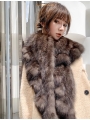 Triangular Shawl With Lotus Leaves And Sable Fur