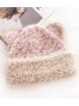 Mixed-Color Cat Ear Knit Hat, New Fluffy Beanie For Autumn And Winter