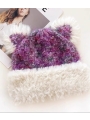 Mixed-Color Cat Ear Knit Hat, New Fluffy Beanie For Autumn And Winter