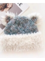 Mixed-Color Cat Ear Knit Hat, New Fluffy Beanie For Autumn And Winter