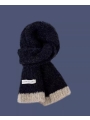 Women's Chunky Knit Scarf With Color-Blocked Edges, Perfect For Autumn and Winter as A Versatile Neck Warmer