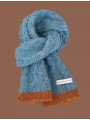 Women's Chunky Knit Scarf With Color-Blocked Edges, Perfect For Autumn and Winter as A Versatile Neck Warmer