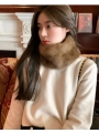 Elegant Sable Fur, Woven into a Versatile Elastic Scarf-Hat Combination, with a Fur Hairband, Providing Warmth as a Neck Gaiter and Scarf