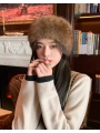 Elegant Sable Fur, Woven into a Versatile Elastic Scarf-Hat Combination, with a Fur Hairband, Providing Warmth as a Neck Gaiter and Scarf