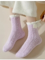 Coral Fleece Socks, Mid-Calf Socks With Added Fleece And Extra Thickness For Floor Use, Cozy And Warm House Slipper Socks For Sleeping