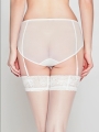 High-Waisted Sheer Mesh Garter Belt Thong Panties - Fashionable Choice