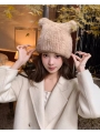 Adorable Little Bear Ears, Mink Fur Hat, Elastic and Tightly-knit, Genuine Mink Fur Hat, Earflaps for Warmth and Protection