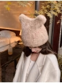 Adorable Little Bear Ears, Mink Fur Hat, Elastic and Tightly-knit, Genuine Mink Fur Hat, Earflaps for Warmth and Protection