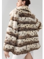 Bobcat's Natural Color Fur Medium-Long Coat, New Style, Young And Fashionable Mink Fur, Imported Fur Coat